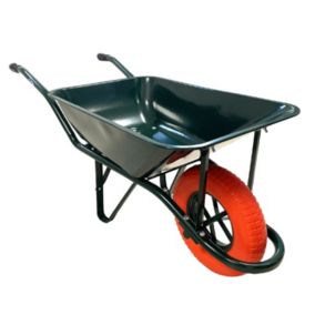 Brouette Rénovation Roue Increvable, 75L, Chariot de Transport, Poignets Ergonomique, Usage Intensif, Acier galvanisé