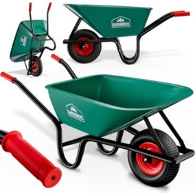 Brouette résistante 100L Max. 250kg, Chariot de Transport Roue Gonflable