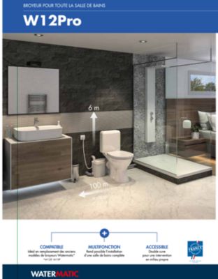 Broyeur adaptable W12PRO WC + lavabo et douche - WATERMATIC - FRW12PRA6319