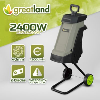 Broyeur de végétaux électrique 2400W - Sac 40 litres - Avec roues
