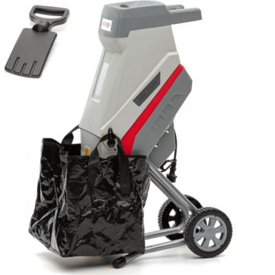 Broyeur de végétaux électrique 2500W 2 Lames acier trempé Branches jusqu'à 45mm Sac 45L IKRA