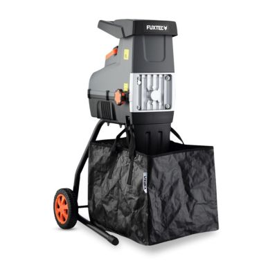 Broyeur de végétaux électrique FUXTEC FX-EGH2800T - 2800W rouleaux silencieux 92 dB, bac toile 60L, coupe branches 44mm