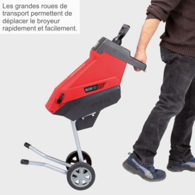 Broyeur de végétaux électrique GS55 Scheppach - 2400W - diamètre max des branches 45 mm - sac collecteur 2x45L