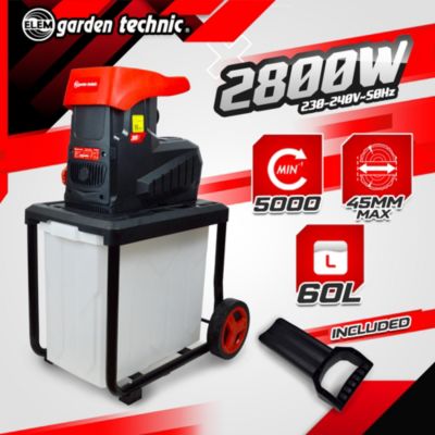 Broyeur de végétaux électrique silencieux 2800W - 45MM