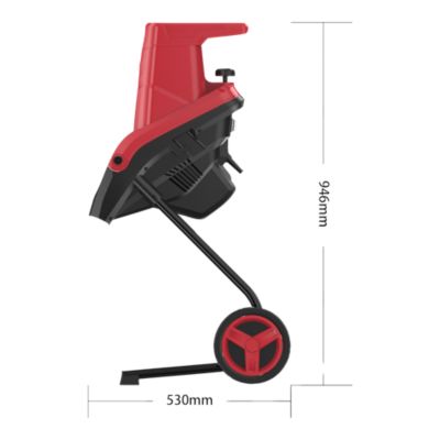 Broyeur de végétaux électrique filaire 2500W, branche maxi 45mm, bruit 112dB(A), Performance Power PPB1537SHR