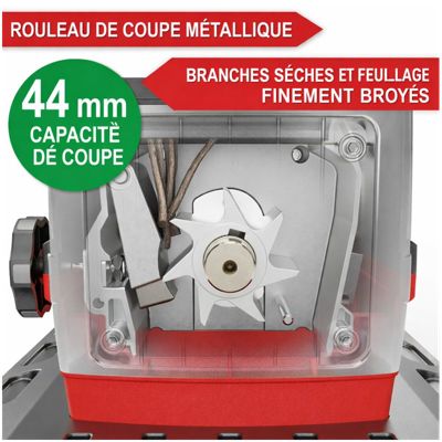 Broyeur de vegetaux electrique RS2844  2800 W Bac collecteur 60 L