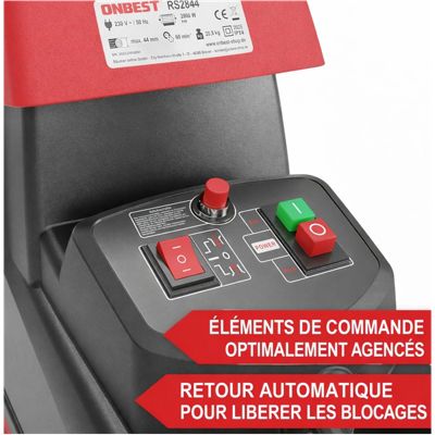 Broyeur de vegetaux electrique RS2844  2800 W Bac collecteur 60 L