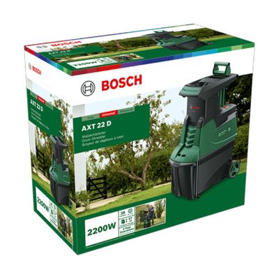 Broyeur silencieux AXT 22 D - broyeur de végétaux électrique 2 200 W, rotor porte-couteaux, bac 53 L
