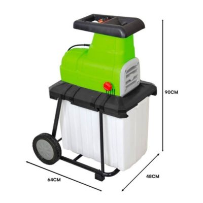 Broyeur Végétaux Electrique 2500W - Branche 40mm - Capacité 50L - Bac Collecteur - Déchiqueteuse - Broyage par couteau rotatif