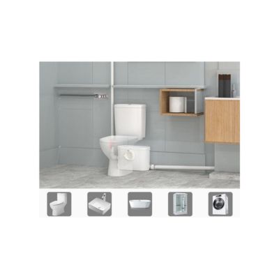 Broyeur wc Silencieux adaptable, Broyeur sanitaire pour salle de bain et wc BSF-H550-N1, Trappe de maintenance rapide, marque Fran