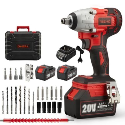 Brushless Clé à chocs, 20 V ,320Nm 3.0Ah 2 Batterie 25pcs Accessoires