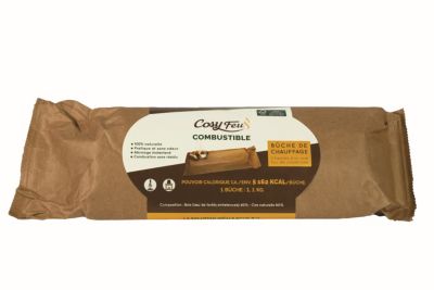 Bûche de cheminée Cosy Feu <10% – durée 2h – allumage instantané – faible cendre – sans odeur – idéale pour cheminée ou poêle – prêt à l’emploi