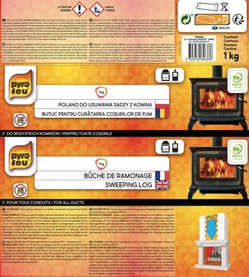 Bûche de ramonage Pyrofeu en sachet de 1 kg