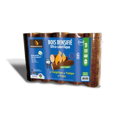 Bûche densifiées Woodstock 104 packs de 5 (1 palette) - Prêt à l'emploi ≤ 10 %