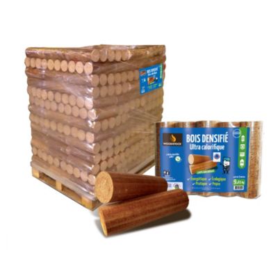 Bûches de bois densifiées Woodstock 9,5Kg taux d'humidité <10% 5PCS