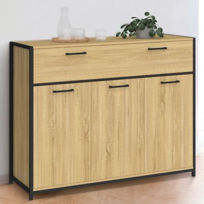 Buffet 100 cm DETROIT 3 portes et 1 tiroir design industriel