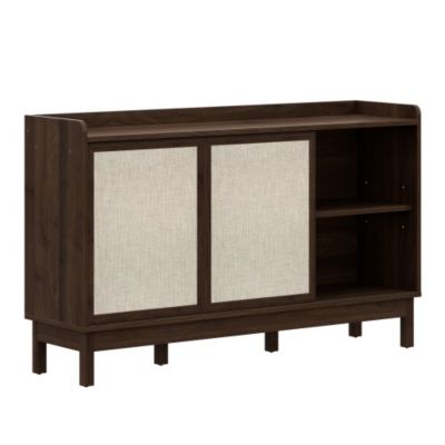 Buffet 150x39.5x80 cm - 2 portes coulissantes et 2 tiroirs - étagères réglables - panneaux de particules - naturel