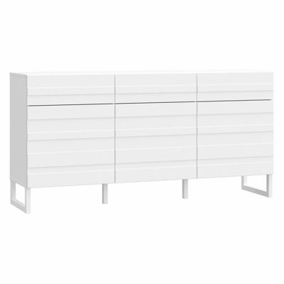 Buffet 165 cm avec façades fraisées blanc mat et pieds luges - ARIANA