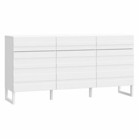 Buffet 165 cm avec façades fraisées blanc mat et pieds luges - ARIANA