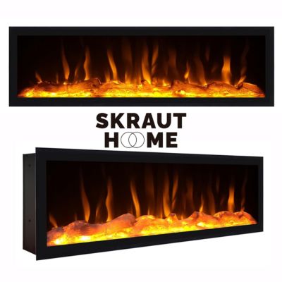 Buffet 167x35x145cm feu led sans chaleur XXL vestiaire ouvert ciment