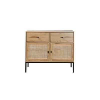 Buffet 2 Portes 2 Tiroirs avec Cannage Rotin L90cm - JAYA