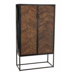 Buffet 2 Portes en Métal "Ano" 160cm Marron