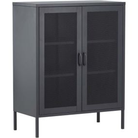 Buffet 2 portes grillagées en acier Misha Gris