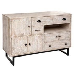 Buffet 3 Portes & 4 Tiroirs "Ajay" 115cm Naturel