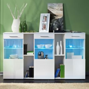 Buffet 3 Portes Design "Dorade" 160cm Blanc