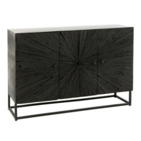 Buffet 3 Portes en Bois "Shanil" 120cm Noir