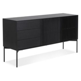 Buffet 3 Tiroirs & 2 Portes Design "Lasco" 160cm Noir