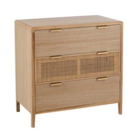 Buffet 3 Tiroirs en Bois "Nivelo" 90cm Naturel