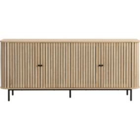 Buffet 4 portes couleur chêne 168 cm - Solna