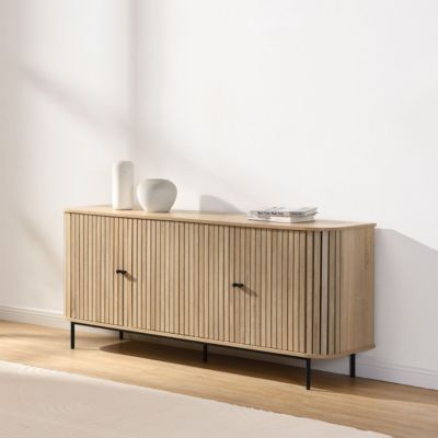 Buffet 4 portes couleur chêne 168 cm - Solna