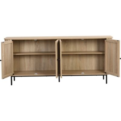 Buffet 4 portes couleur chêne 168 cm - Solna