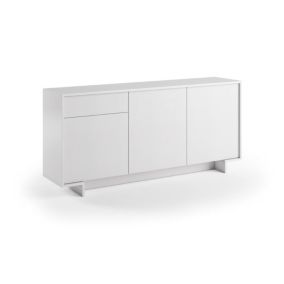 Buffet Agrifoglio, Buffet de salon, Buffet de salon avec 3 portes et 1 tiroir, 100% Made in Italy, 170x42h78 cm, Blanc