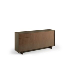 Buffet Agrifoglio, Buffet de salon, Buffet de salon avec 3 portes et 1 tiroir, 100% Made in Italy, 170x42h78 cm, Marron et Noyer