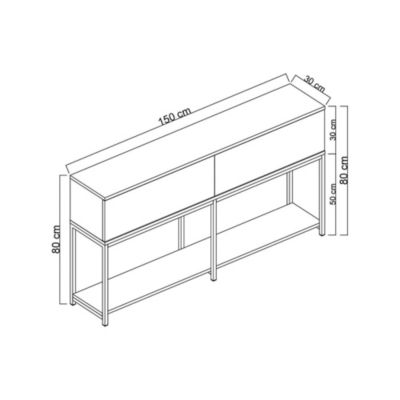 Buffet Altair, Buffet du salon, Commode de salon, Garde-manger de cuisine, 150x30h80 cm, Anthracite et Or