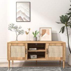 Buffet Artic en bois avec portes effet cannage et niches