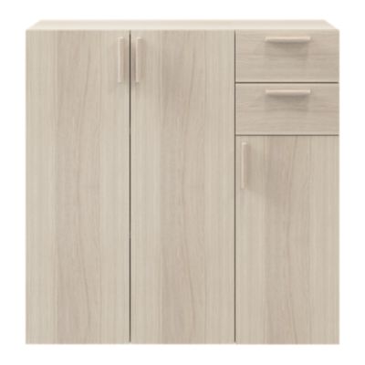 Buffet avec portes et tiroirs effet chêne GoodHome Atomia H. 112,5 x L. 112,5 x P. 37 cm