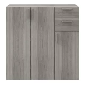 Buffet avec portes et tiroirs effet chêne grisé GoodHome Atomia H. 112,5 x L. 112,5 x P. 37 cm