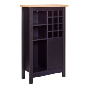 Buffet Avec Range-Bouteilles "Nichole" 124cm Noir