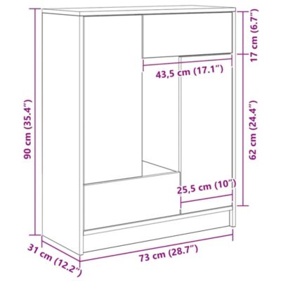 Buffet avec tiroirs et portes chêne marron 73x31x90 cm vidaXL