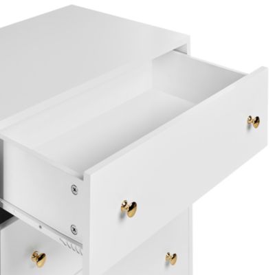 Buffet avec vitrine en verre MILORA 160 cm Blanc