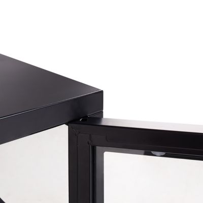 Buffet avec vitrine en verre NEWPORT 115 cm Métal Noir