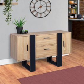 Buffet bas 105 cm PHOENIX bois et noir