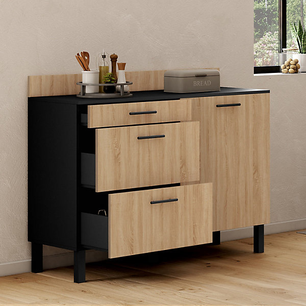 IDMarket - Buffet De Cuisine Vitré CINA 120 Cm - 6 Portes + Tiroir - Façon Hêtre Et Blanc - Rangement XXL Meuble Cuisine Vitré 6 Portes IDMarket - Buffet De Cuisine Vitré CINA 120 Cm - 6 Portes + Tiroir - Façon Hêtre Et Blanc - Rangement XXL Meuble Cuisine Vitré 6 Portes
