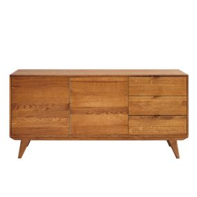 Buffet bas rétro en bois 2 portes et 3 tiroirs L160 bronze - MALLET