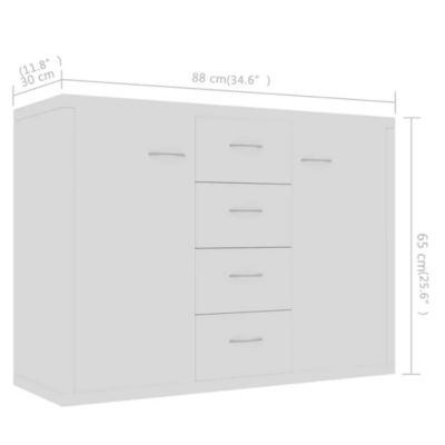 Buffet Blanc 88x30x65 cm Bois d'ingénierie vidaXL