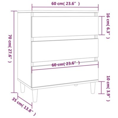 Buffet Blanc brillant 60x35x70 cm Bois d'ingénierie vidaXL